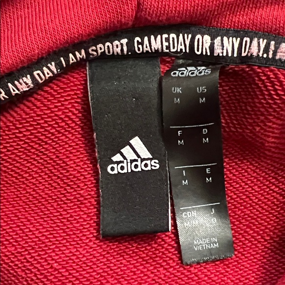 Adidas Red Gameday Hoodie Mens Size Medium - Picture 8 of 15